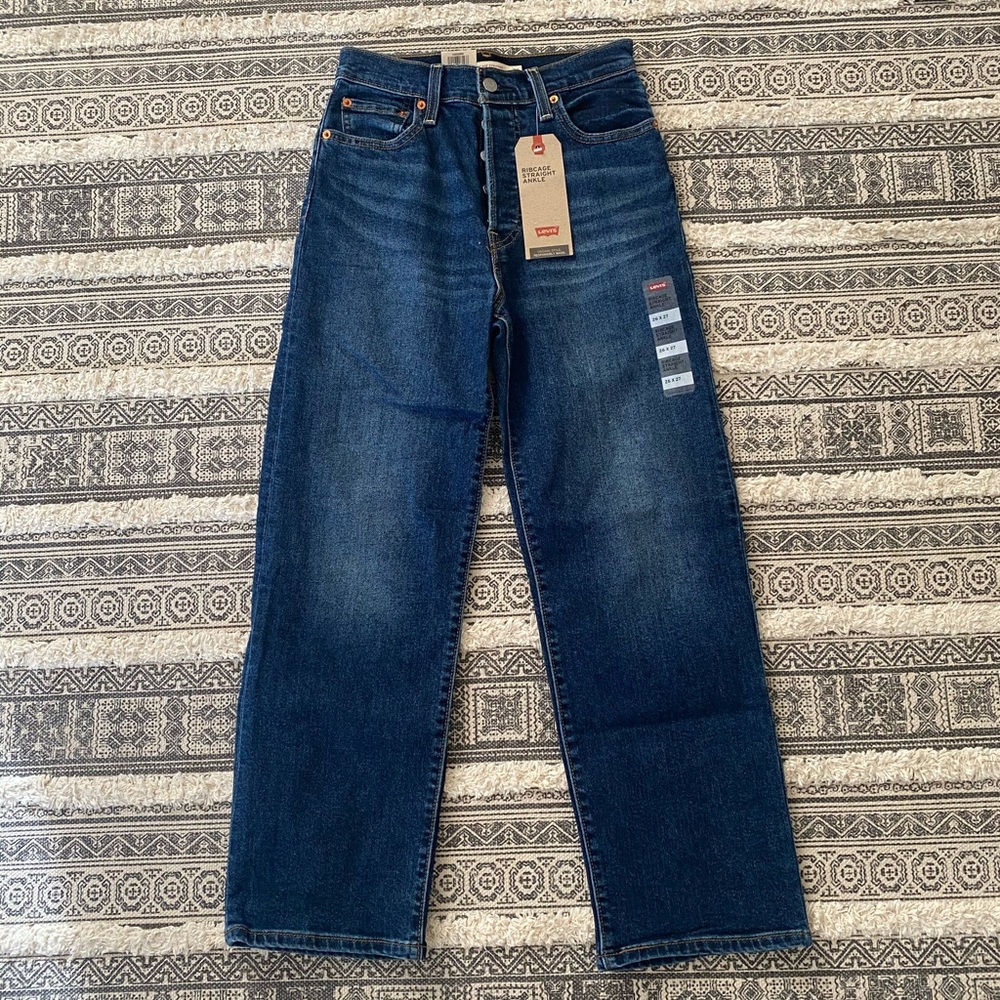 NWT Levi’s Ribcage Straight Mom Jeans Dark Wash